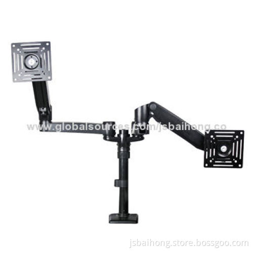 Dual Monitor Bracket, Routes Cables Under Arms